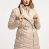 Faina Caspio - Winterjas - Beige -Faina Verkoop 58a6d5d356bb413694f76f40e8d03914