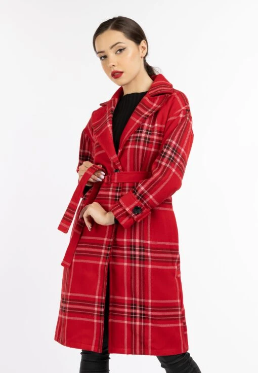 Faina Tassia - Trenchcoat - Rot Karriert -Faina Verkoop 9fa30fa5c26c4291ac265c6dadbd2dcf